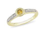 10K Yellow Gold 1 10 CT Diamond TW And 1 7 CT TGW Yellow Sapphire Fashion Ring