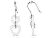 Silver 0.014 CT TDW Diamond 6 1 2 CT TGW White Onyx Shepard Hook Earrings