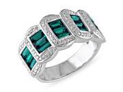 Amour Sterling Silver 2ct TGW Created Emerald with 1 10ct TDW Diamond Ring H I I2 I3
