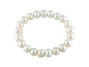 Amour Sterling Silver Freshwater White Pearl and 2ct TGW White Cubic Zirconia Multi row Bracelet