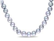 Amour Sterling Silver Freshwater Grey Pearl Necklace 12 12.5mm 18in