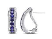 Amour Sterling Silver 2ct TGW Created Blue Sapphire Stud Earrings