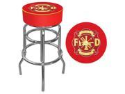 Poker FF1000 30 Fire Fighter Logo Padded Bar Stool