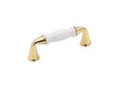 Amerock BP1421 30A 3 in. Ctr Pull Polished Brass White