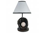 ORE International Baseball Accent Lamp White Black 31604BB