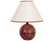ORE International Ceramic Basketball Table Lamp Brown Off White 604BA