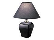 ORE International Ceramic Table Lamp Black Black 608BK