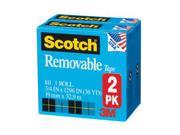 3M Company MMM8112PK Scotch Removable Tape.5X1296 2Pk