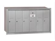 Salsbury 3506ARU Vertical Mailbox 6 Doors Aluminum Recessed Mounted USPS Access