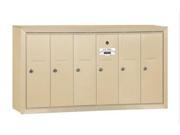 Salsbury 3506SSP Vertical Mailbox Includes Master Commercial Lock 6 Doors Sandstone Surface Mounted Private Access