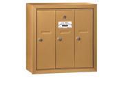 Salsbury 3503BSP Vertical Mailbox Includes Master Commercial Lock 3 Doors Brass Surface Mounted Private Access