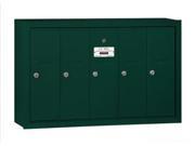 Salsbury 3505GSP Vertical Mailbox Includes Master Commercial Lock 5 Doors Green Surface Mounted Private Access