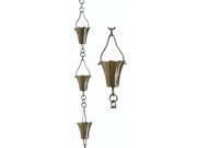 Patina Products 8.5ft. Brushed Stainless Steel Fluted Cup Rain Chain R266