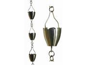 Patina Products 8.5ft. Brushed Stainless Steel Flower Cup Rain Chain R267