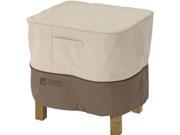 Classic Accessories 71982 Ottoman Side Table Cover Cover Square Large Pebble Bark Earth