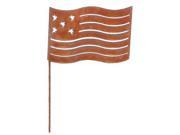 Village Wrought Iron RGS 72 A Flag Rusted Garden Stake Large Black