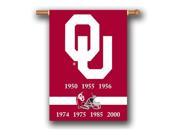Bsi Products 96219 Champ Years 2 Sided 28 X 40 Banner W Pole Sleeve Oklahoma Sooners