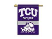 BSI Products 96082 Texas Christian Horned Frogs 2 Sided 28 in. X 40 in. Banner with Pole Sleeve
