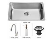Vigo VG15044 Undermount Stainless Steel Kitchen Sink Faucet Strainer and Dispenser