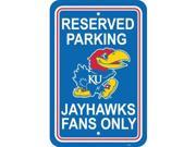 Fremont Die 50229 Kansas Jayhawks 12 in. X 18 in. Plastic Parking Sign