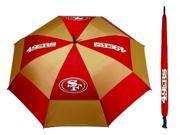 Team Golf 32769 San Fransisco 49ERS 62 in. Double Canopy Umbrella