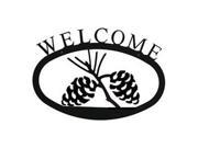Village Wrought Iron WEL 89 S Pinecone Welcome Sign Small Black