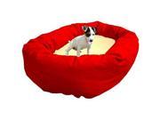 Majestic Pet 788995612414 40 in. Large Bagel Bed Red and Sherpa