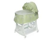 Badger Basket 2 in 1 Portable Bassinet n Cradle with Sage Waffle Pleated
