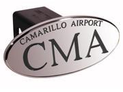 DefenderWorx 24101 CMA Camarillo Airport Black Oval 2 Inch Billet Hitch Cover