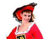 RG Costumes 65398 Red Velvet Pirate Girl Hat Size Adult
