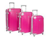 Travelers Choice BH6800R Beverly Hills Country Club Malibu 3 Piece Hardside Spinner Luggage Set Magenta