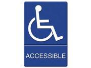 ADA Sign Wheelchair Accessible Tactile Symbol Braille Plastic 6x9 Blue White