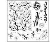 Alvin 01 005548 8X8 Asian Inspired Clear Stamp Set