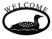 Village Wrought Iron WEL 116 S Small Welcome Sign Plaque Loon Duck