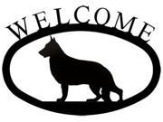 Village Wrought Iron WEL 245 S Welcome Sign Plaque German Shepherd Dog