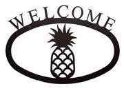 Village Wrought Iron WEL 44 S Small Welcome Sign Plaque Pineapple