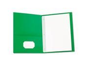 Universal 57117 Two Pocket Portfolios w Tang Fasteners 11 x 8 1 2 Green 25 Box