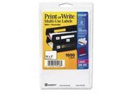 Avery AVE05428 Avery Print or Write Removable Multi Use Labels 3 4 x 1 White 1000 Pack 5428