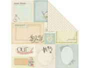 Alvin C26938 12 in. x 12 in. Journaling Blue Creative Imaginations Iod Lullaby Boy Collection Paper