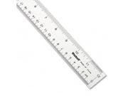 Acme United 10562 Acrylic Ruler with Two Beveled Edges and Hang Up Hole 12 Clear