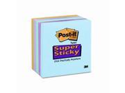 3M 6545SST Super Sticky Notes 3 x 3 Five Tropical Colors Five 90 Sheet Pads Pack