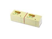 3M 655RPYW Recycled Notes 3 x 5 Canary Yellow 12 100 Sheet Pads Pack