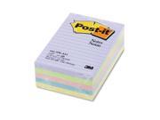 3M 6605PKAST 4 x 6 Ruled Five Colors Five 100 Sheet Pads Pack