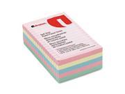 Universal 35616 Self Stick Notes 4 x 6 Four Pastel Colors Five 100 Sheet Pads Pack