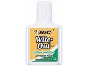 Bic BICWOFEC12 Bic Wite Out Correction Fluid Extra Coverage