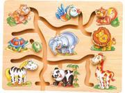 Puzzled 4460 Maze Puzzle Animals Wooden Toys