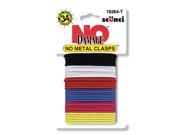 Scunci 34 Pack Assorted Bright Colors No Damage Hair Elastics 1626403A048 Pack of 3