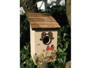 Home Bazaar HB 9075P8S Printed Salt Box Birdhouse For Bluebirds Robins With Gold