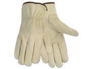 Crews 3215M Economy Leather Driver Gloves Medium Cream