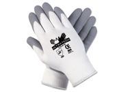 Crews 9674M Ultra Tech Foam Seamless Nylon Knit Gloves Medium White Gray